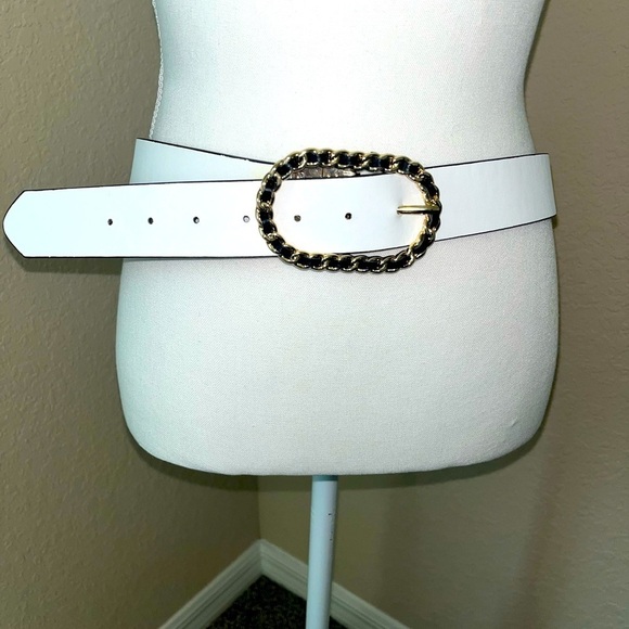 Juicy Couture Women’s Belt White & Black with Buckle, approx 36.5in or 3.5 ft main image 9